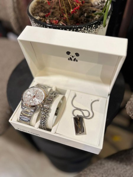 طقم ساعه + اسوارة+ سنسال للشباب كوالا